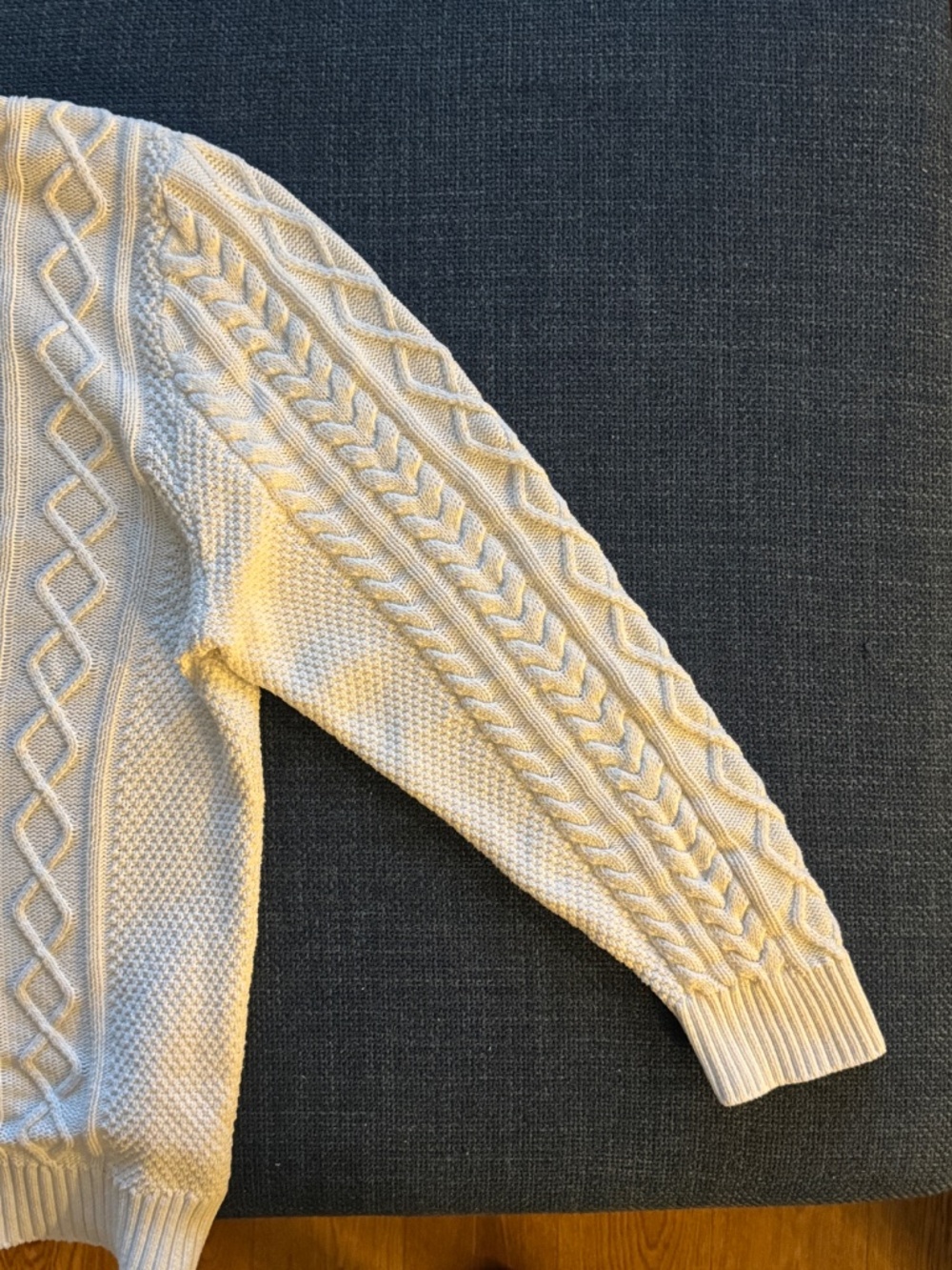 Tilley Cable Knit Sweater White Mens XL White Cotton Preppy Eclectic Grandpa - Picture 14 of 16